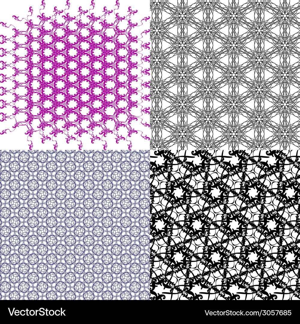 Geometric patterns tiling set of abstract vintage Vector Image