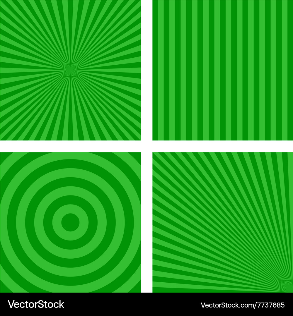 Green simple striped pattern background set Vector Image