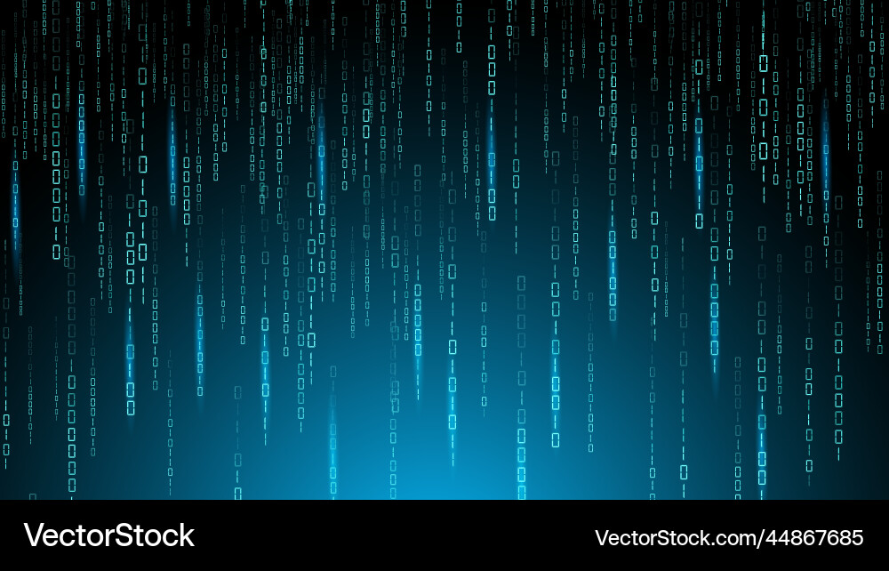 Matrix binary code digits encryption one vector image