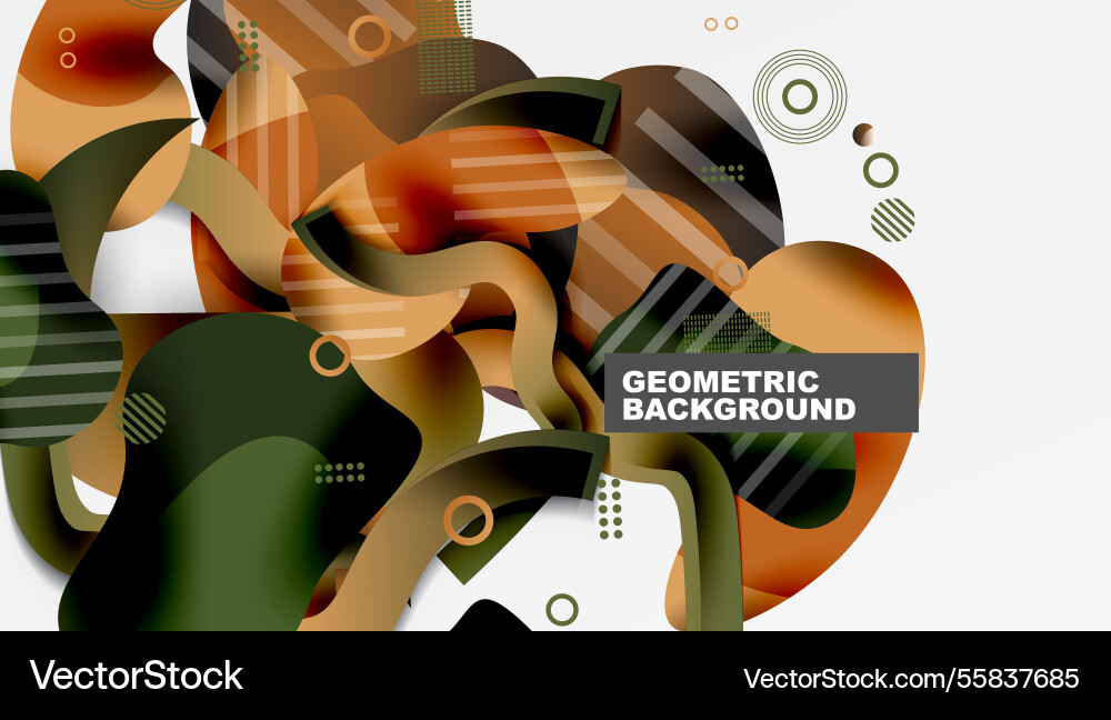 Vibrant abstract background overlapping shapes Vector Image