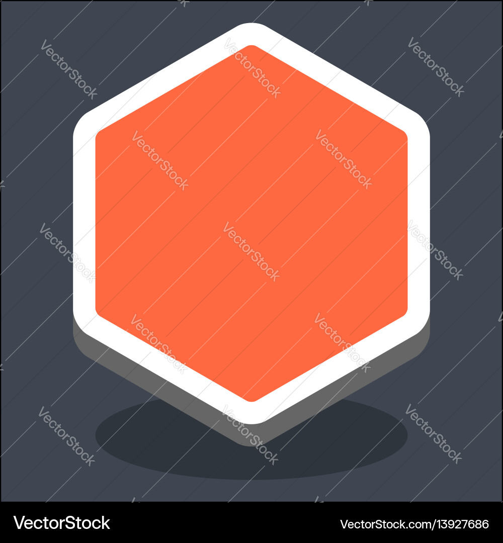 3d flat blank hexagon web internet button 3d flat blank hexagon web internet button vector image