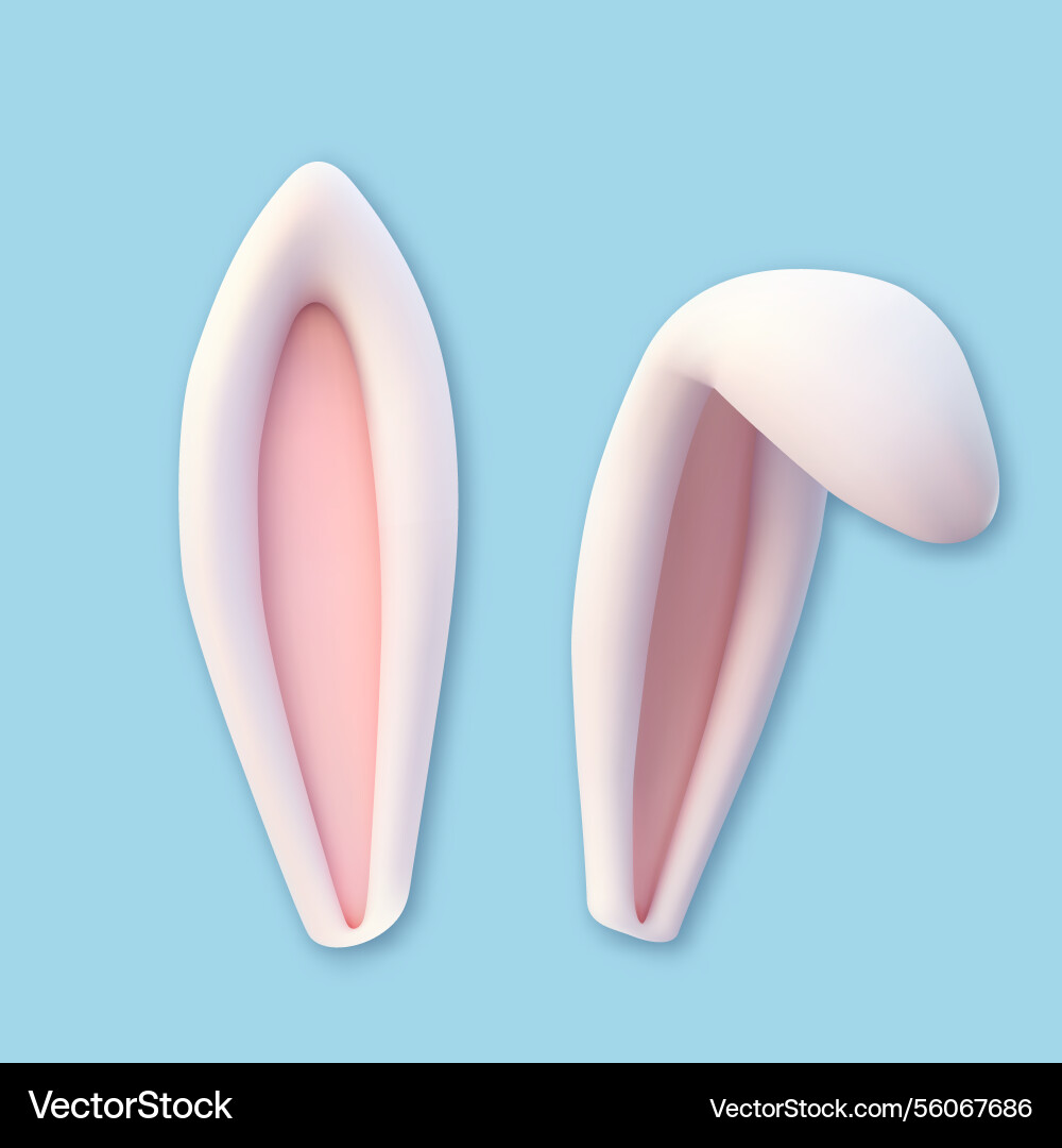 3d rabbit ears on an isolated background Vector Image