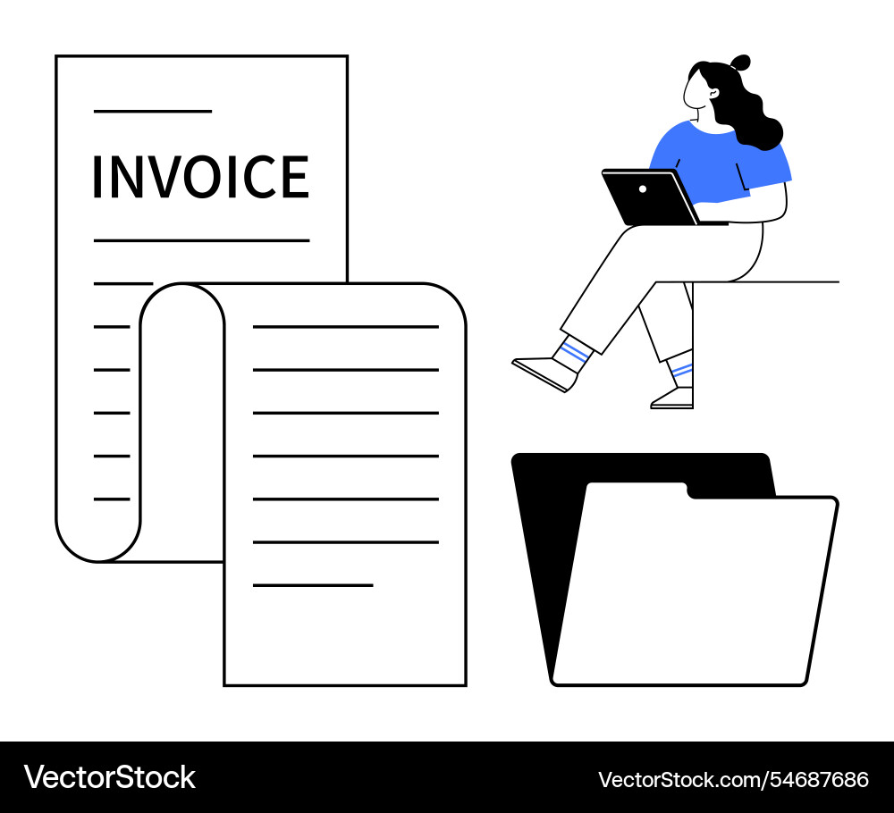 Business process and documentation with invoice Business process and documentation with invoice vector image