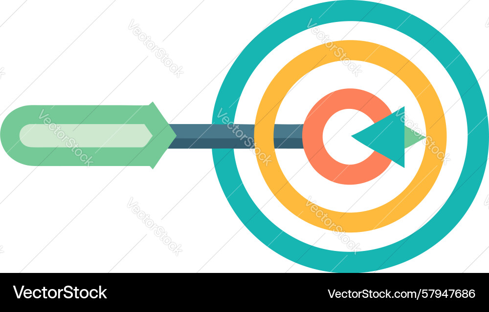 Circular Target Arrow Icon - Progress Vector Image