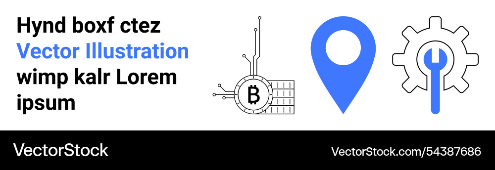 Cryptocurrency blockchain symbol geolocation Vector Image