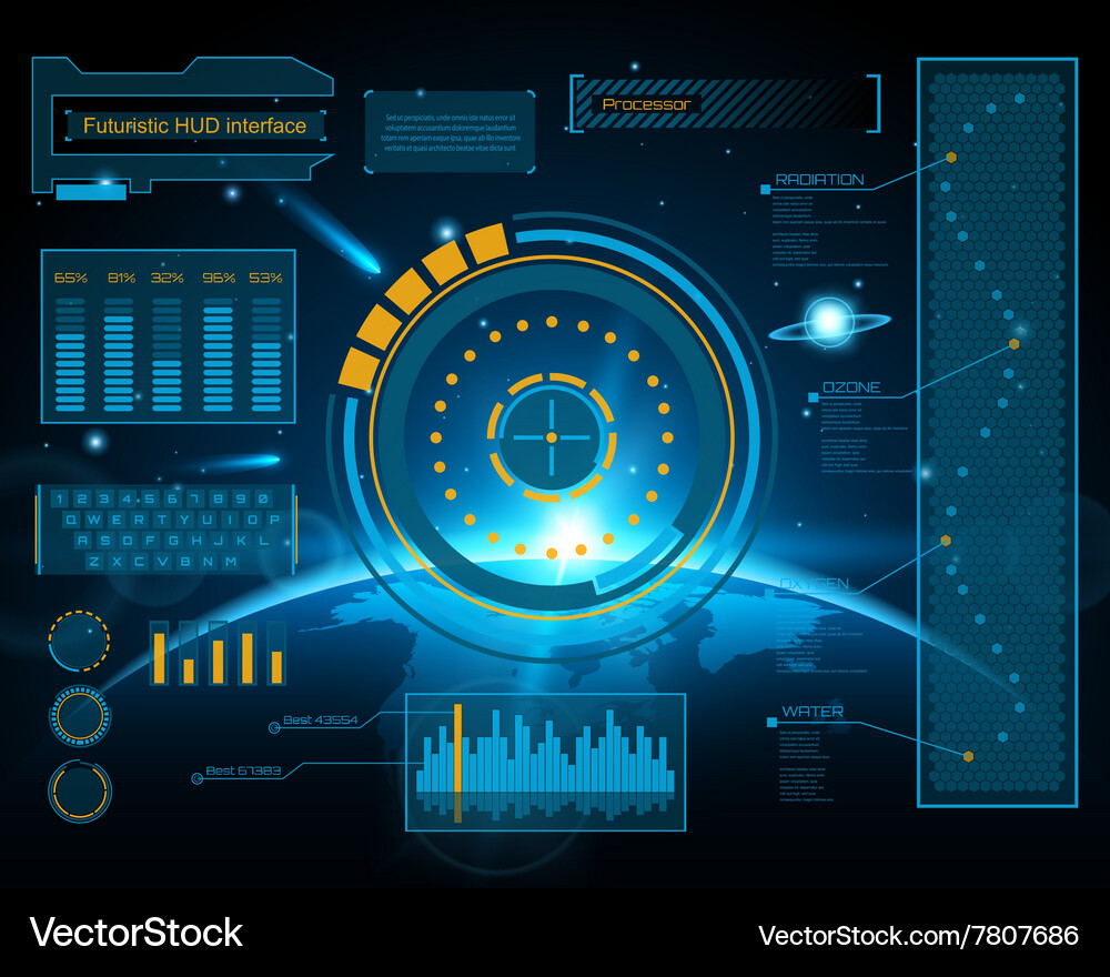 Graphic touch user interface hud Vector Image