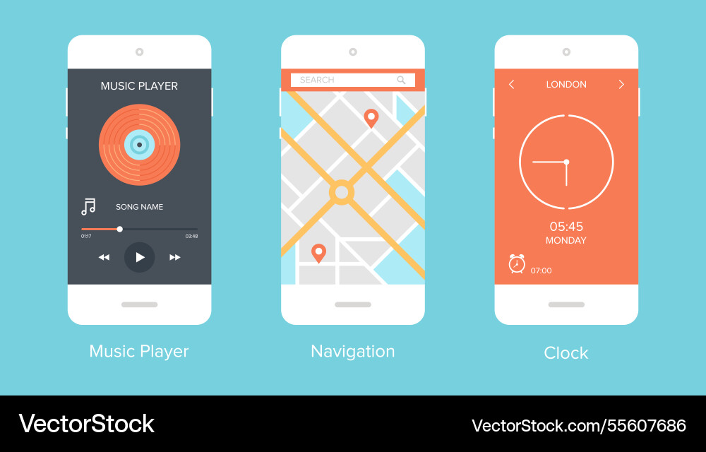 Mobile ui concept Mobile ui concept vector image