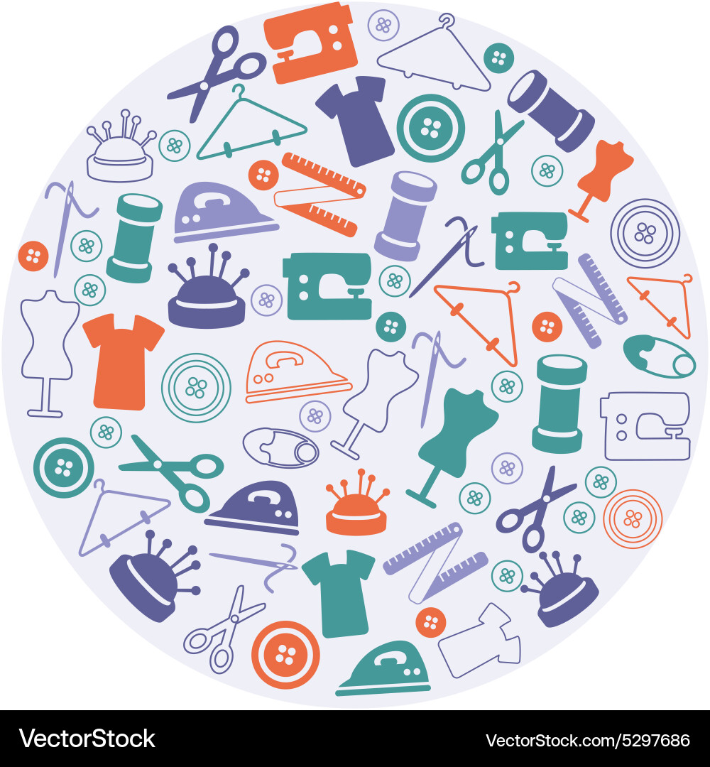Sewing icons Royalty Free Vector Image - VectorStock