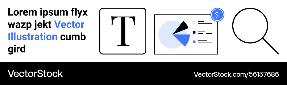 Text editing data presentation and search Text editing data presentation and search vector image