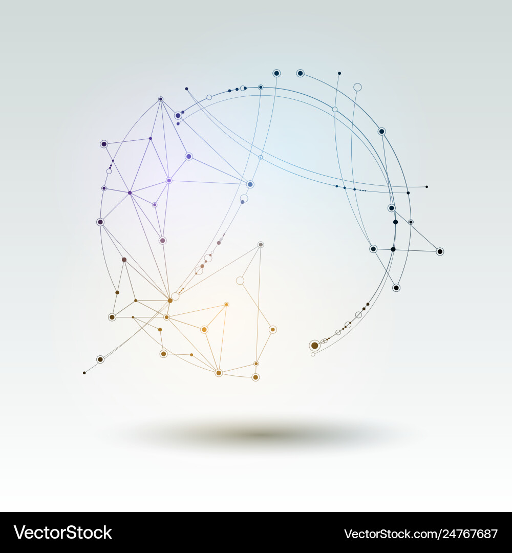 3d geometric polygon with molecule structure 3d geometric polygon with molecule structure vector image