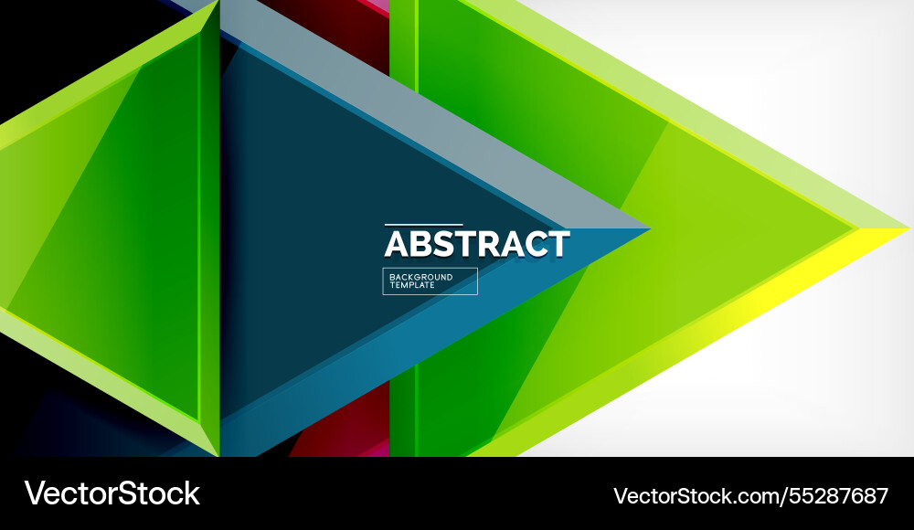 Abstract background - colorful triangles with 3d vector image