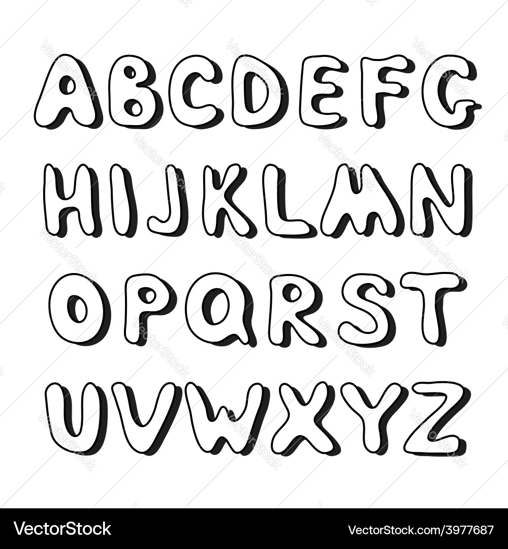 Hand Drawn Alphabet Letter Set Vector Image