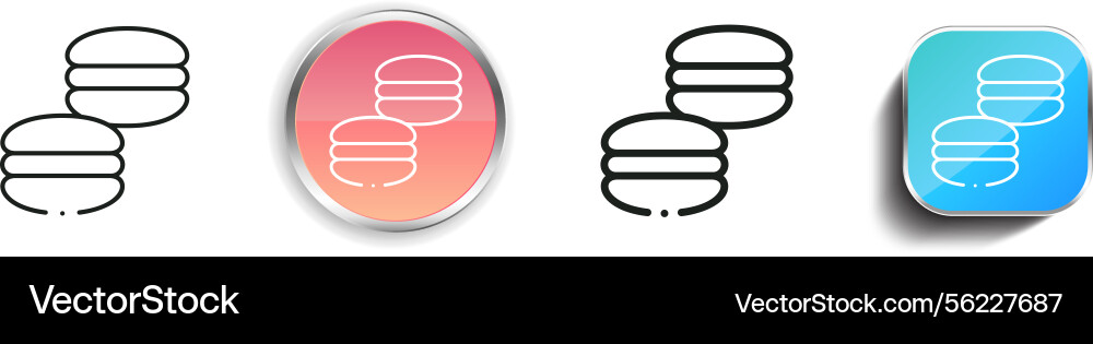 Macarons icon thin linear regular and button vector image