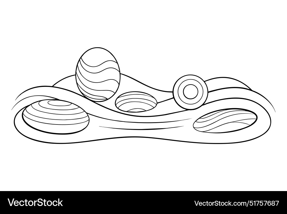 Pabbles with circles in sand one line continuous Pabbles with circles in sand one line continuous vector image