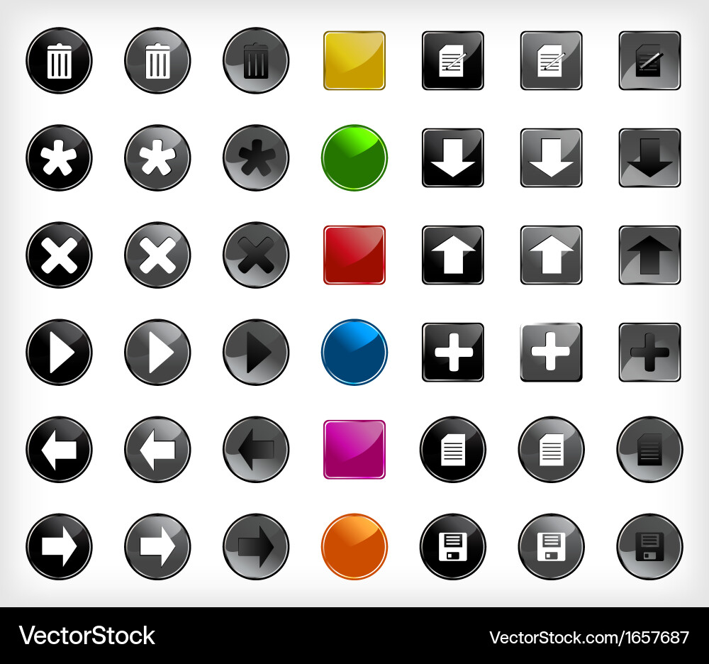 Web-Tasten mit Icons einstellen vektorbild