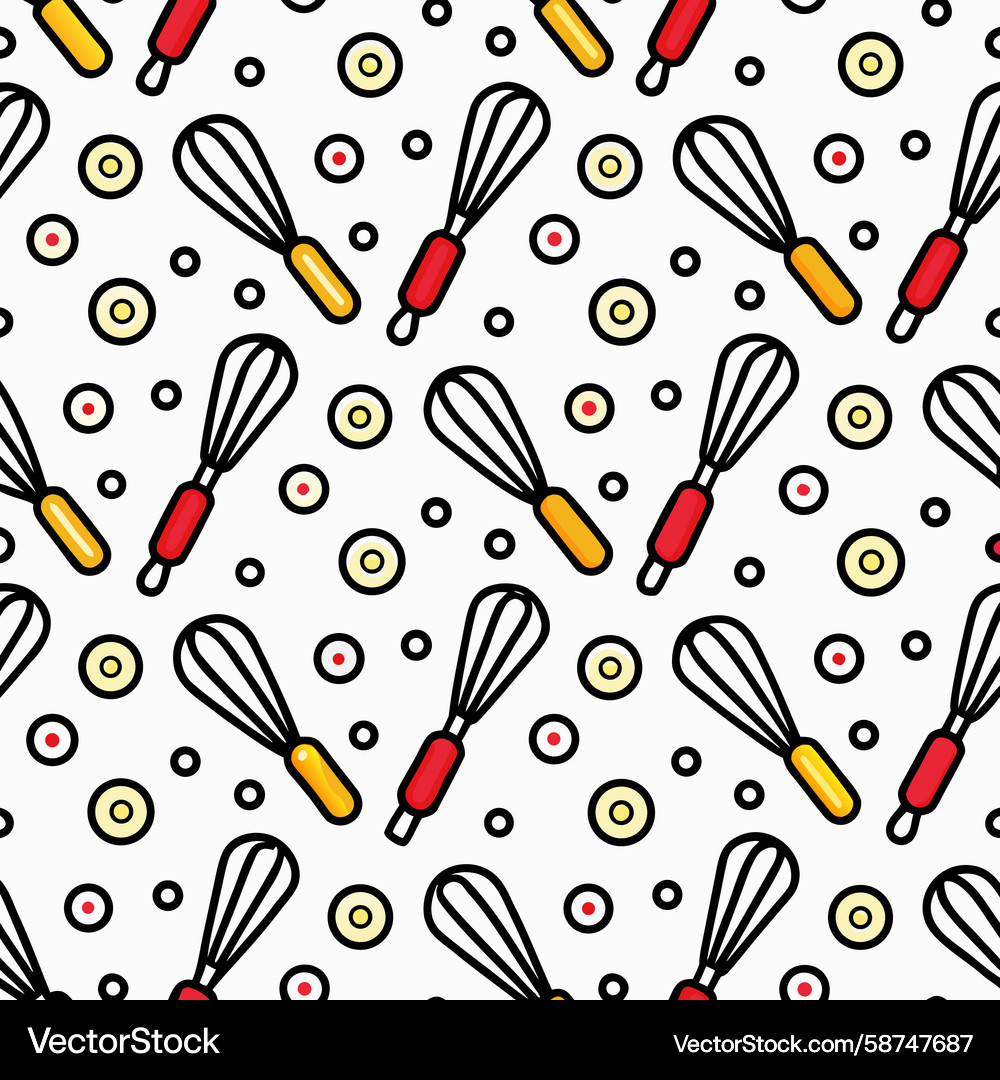 Whisk Circles Repeat Pattern Vector Image