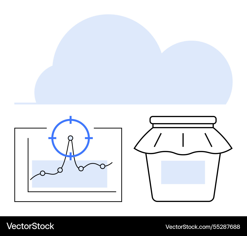 Cloud storage concept with data analysis graph Cloud storage concept with data analysis graph vector image