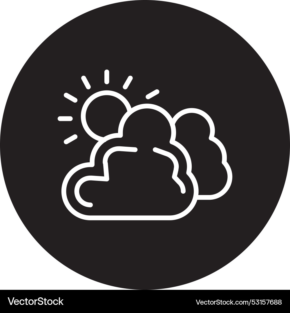 Cloudy line inverted icon Vector Image
