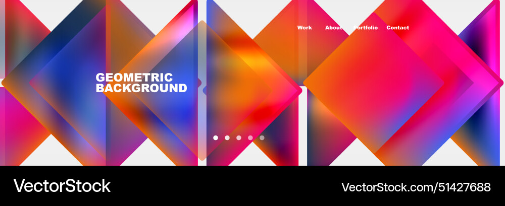 Colorful fluid gradient triangles and squares web Colorful fluid gradient triangles and squares web vector image