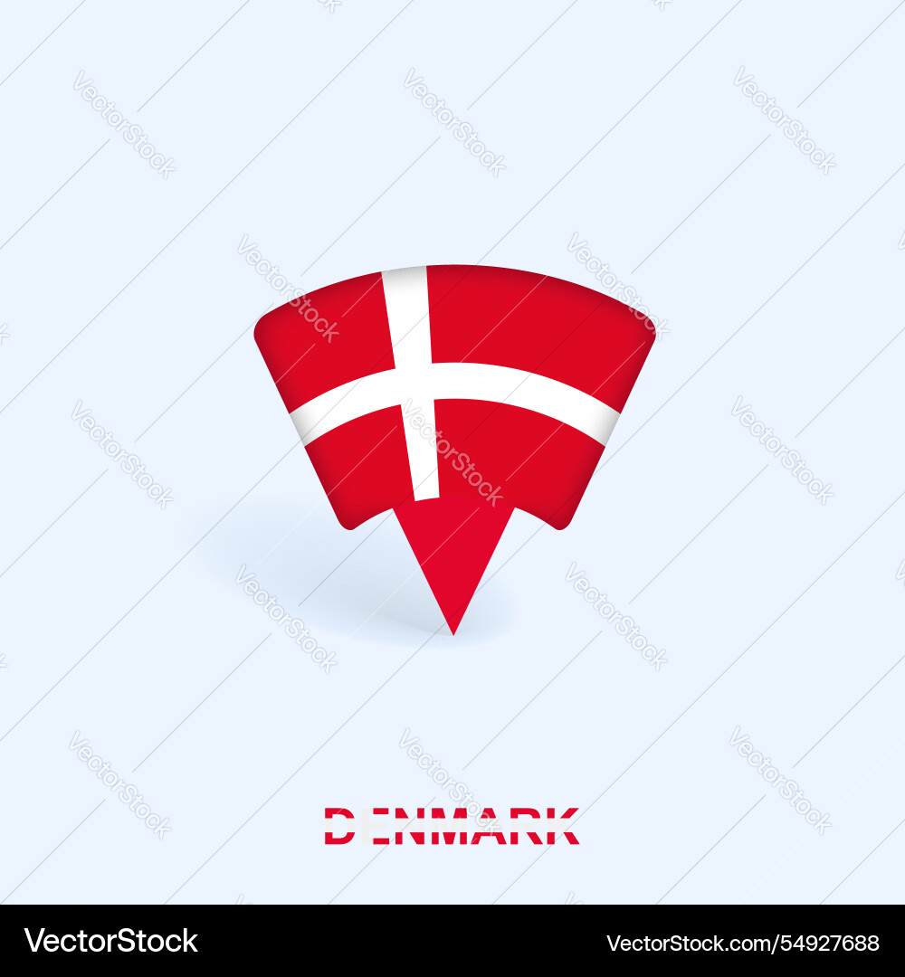Dänemark Flaggenplanze Pointer Design mit Schatten Dänemark Flaggenplanze Pointer Design mit Schatten vektorbild