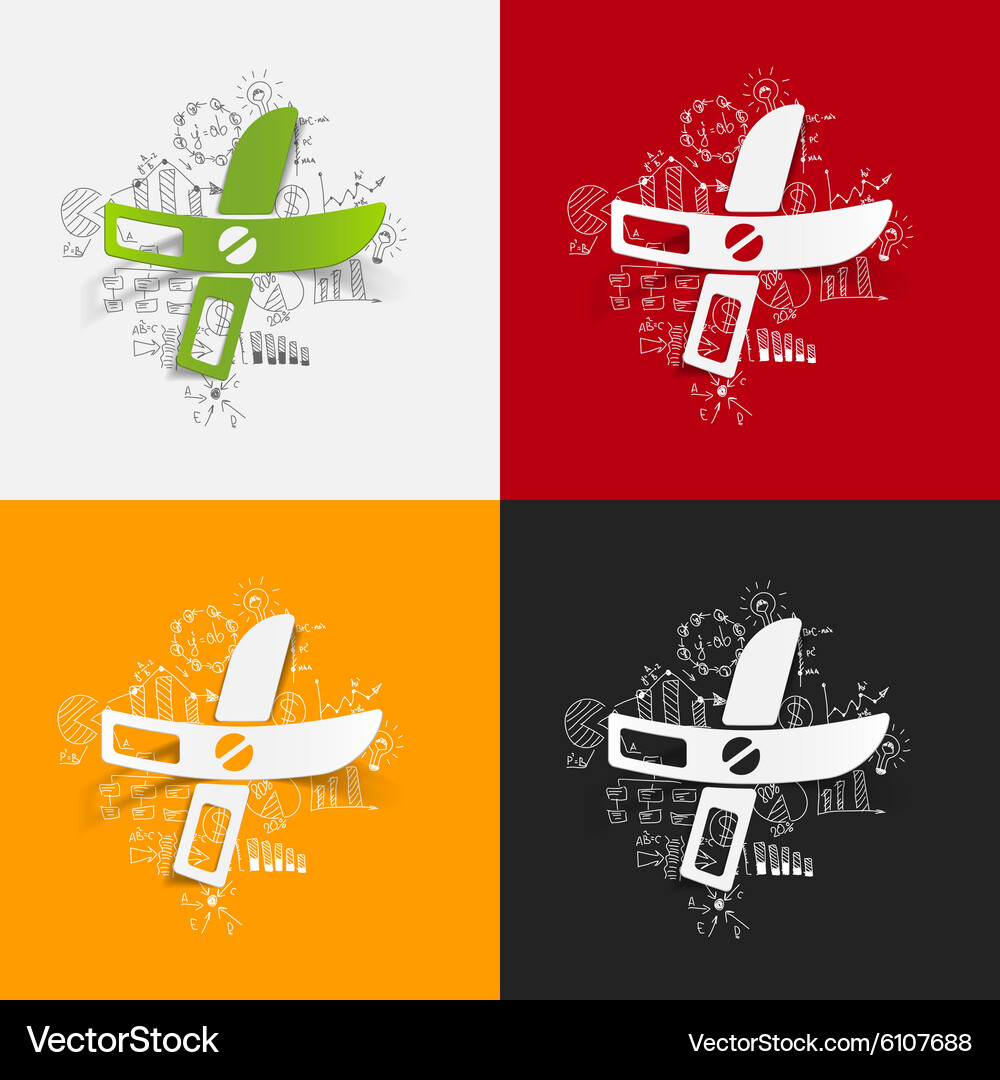 Drawing business formulas scissors Vector Image