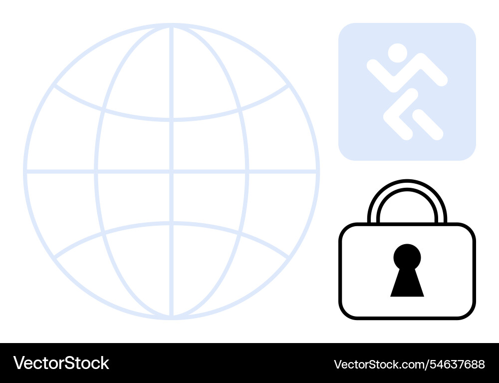 Global security concept with globe safe activity Vector Image