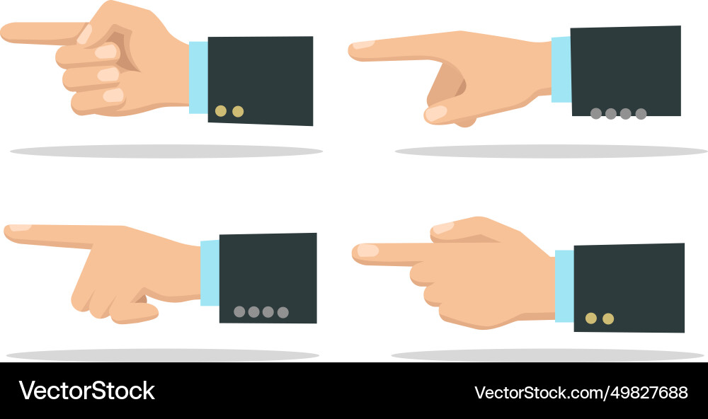 Hands pointers flat icons vector image