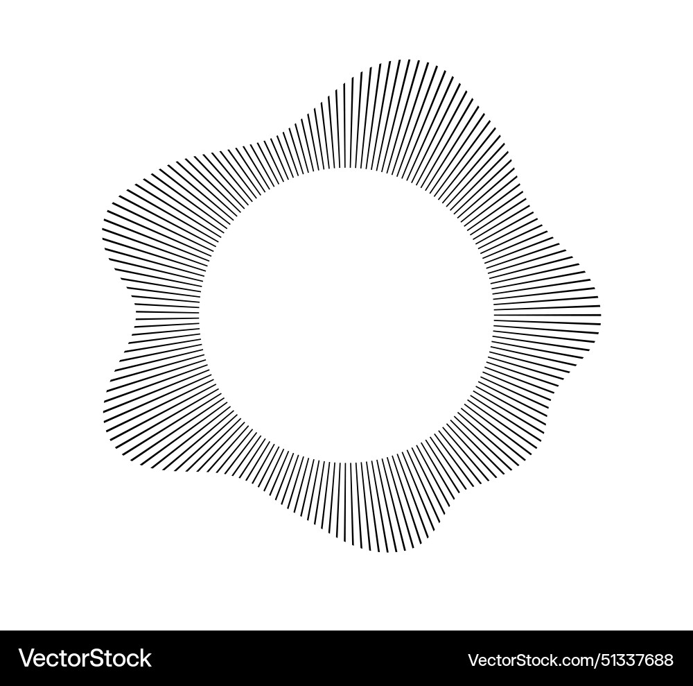 Radial wave sound lines circular frame Radial wave sound lines circular frame vector image