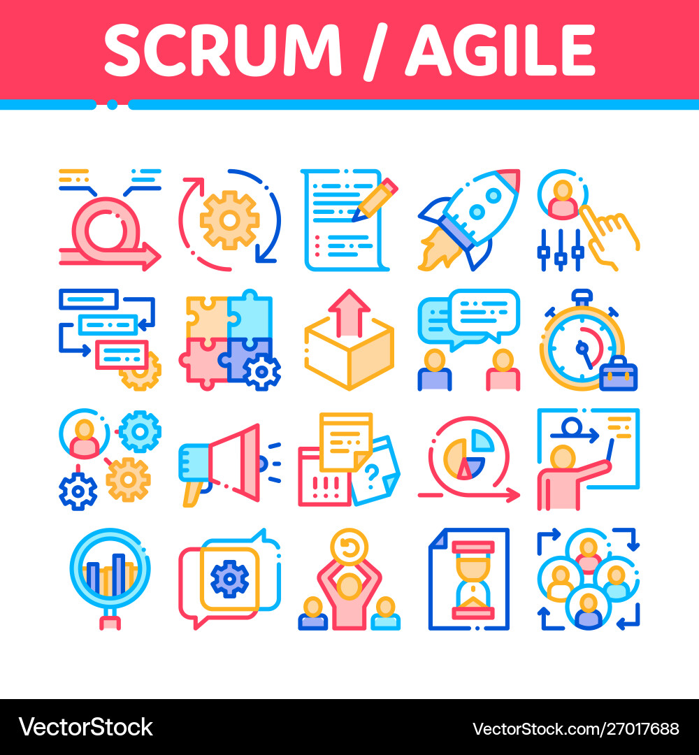 Scrum Agile Icons Collection vector image