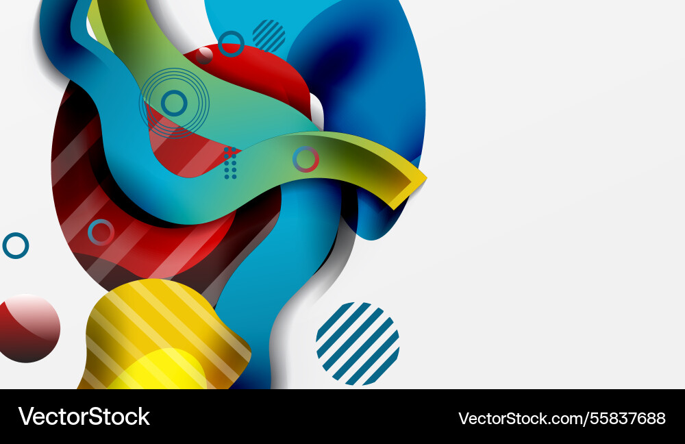 Vibrant abstract background overlapping shapes Vector Image