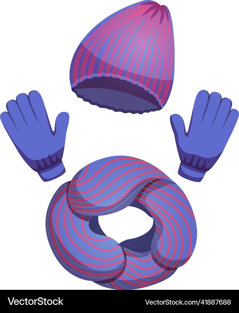 Violet winter wear composition Violet winter wear composition vector image