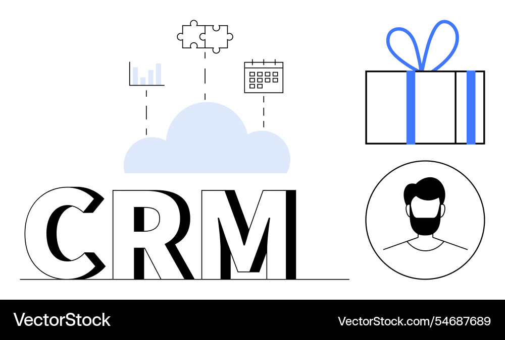 Key components of crm cloud integration data Key components of crm cloud integration data vector image