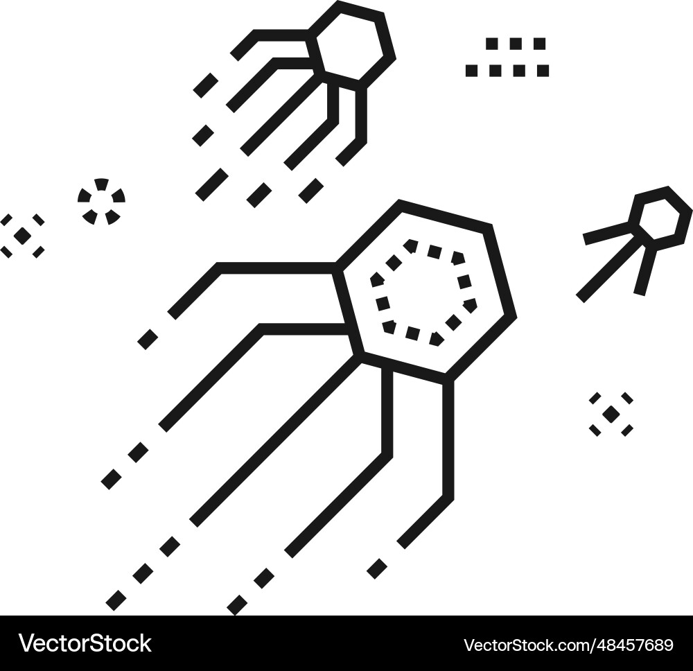 Nano robots linear icon futuristic technology Nano robots linear icon futuristic technology vector image