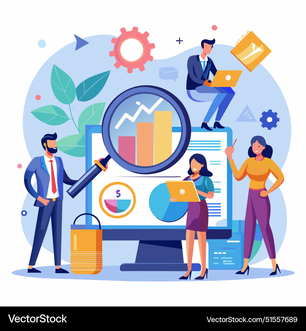 Research and development analyze data for insight Research and development analyze data for insight vector image