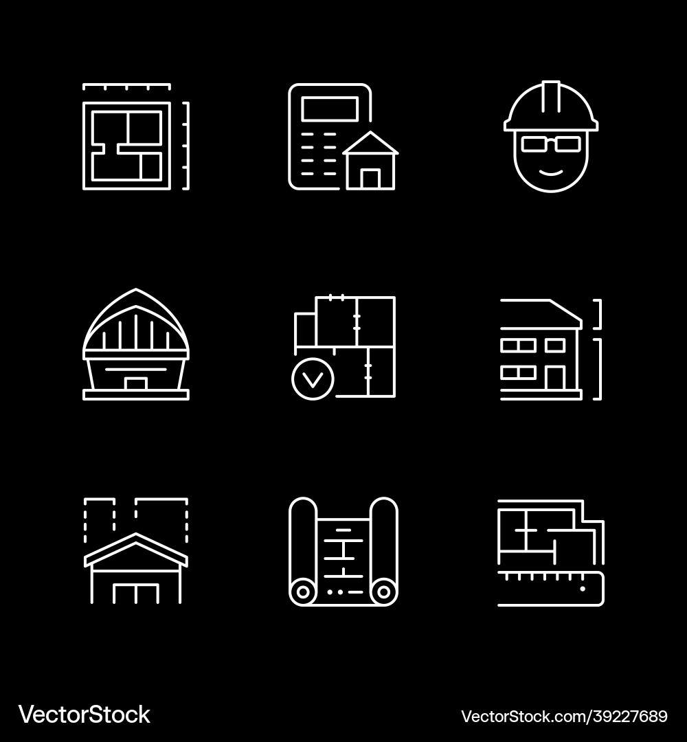 Set line icons of architecture Set line icons of architecture vector image
