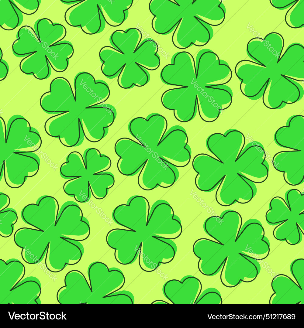 Shamrock pattern seamless clover background Vector Image