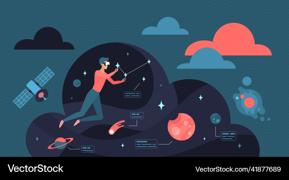 Virtual reality entertainment and education tiny Vector Image