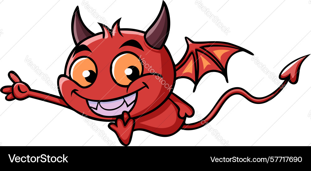 Evil red devil character with sharp teeth spiky Vector Image