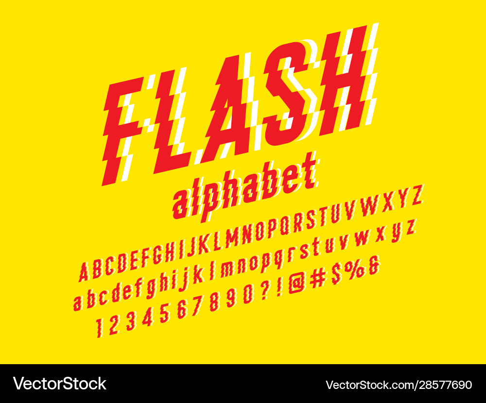 Flash font vector image