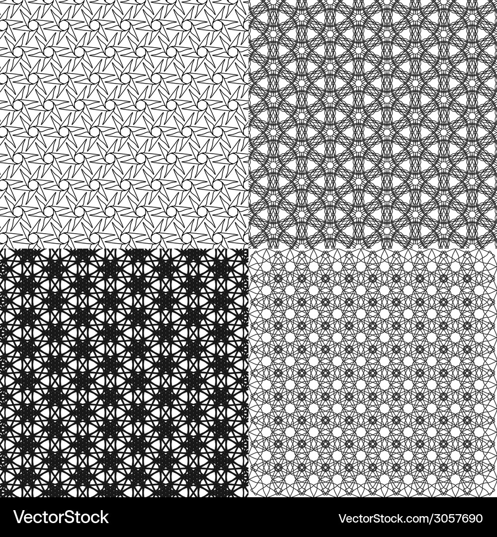 Geometric patterns tiling set of abstract vintage Vector Image
