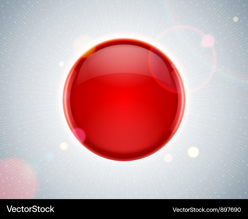 Glossy Red Sphere with Lens Flare Vector Image