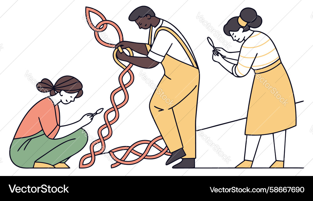 Interlocking Chain Creation Vector Image