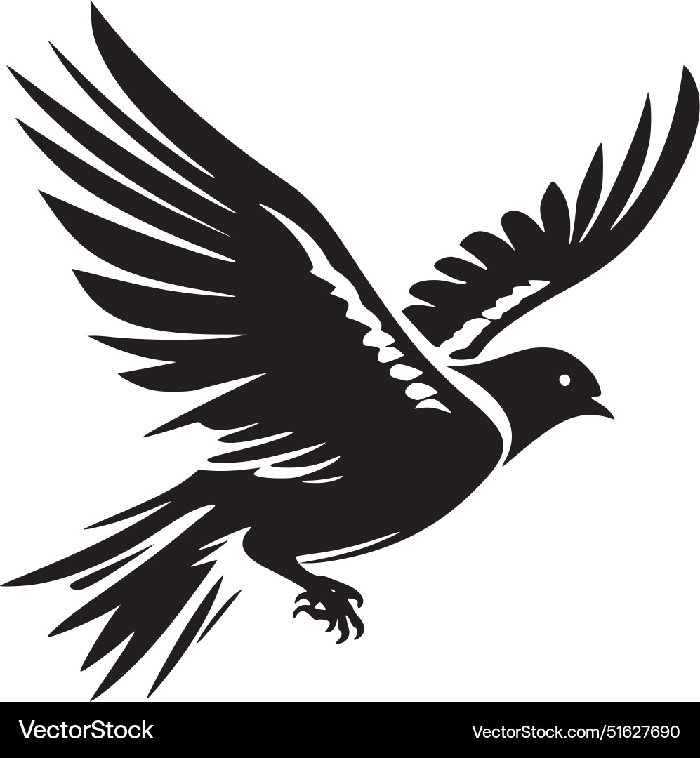 Pigeon - black and white Royalty Free Vector Image