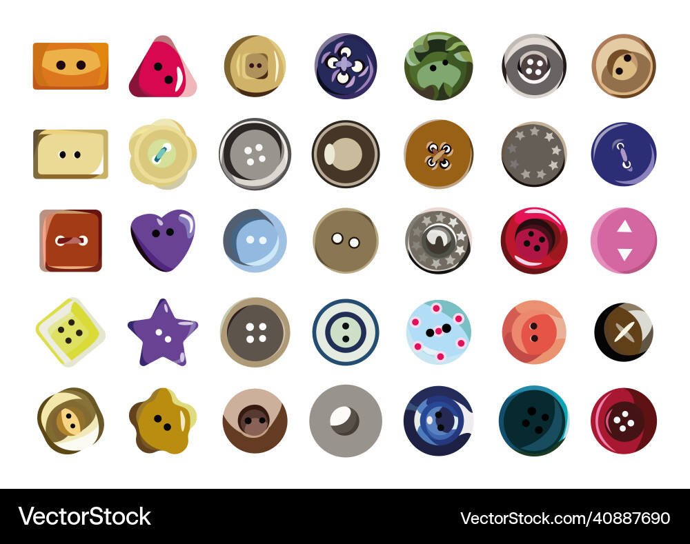 Set of colored buttons Set of colored buttons vector image