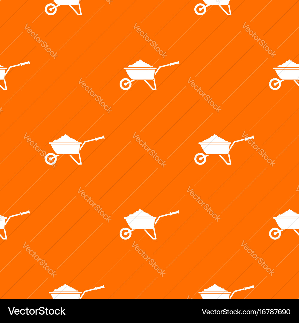 Wheelbarrow loaded with soil pattern seamless Vector Image