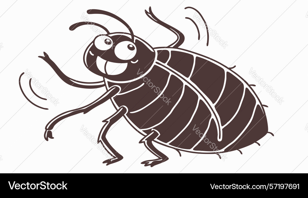 Grumpy cockroach character with determined vector image
