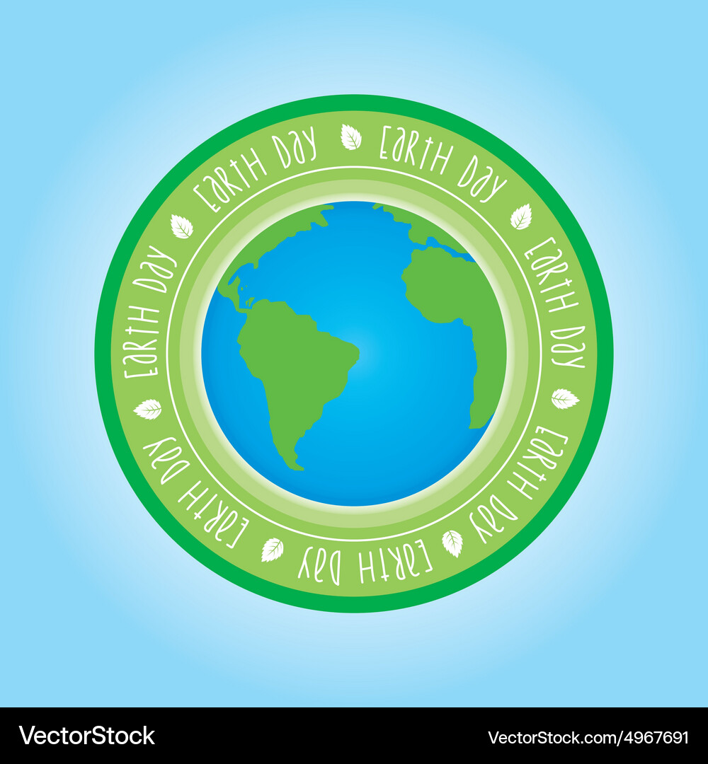 Isolated label with text and elements for earth Vector Image