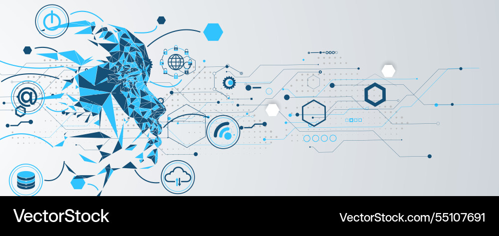 Machine learning and artificial intelligence Machine learning and artificial intelligence vector image