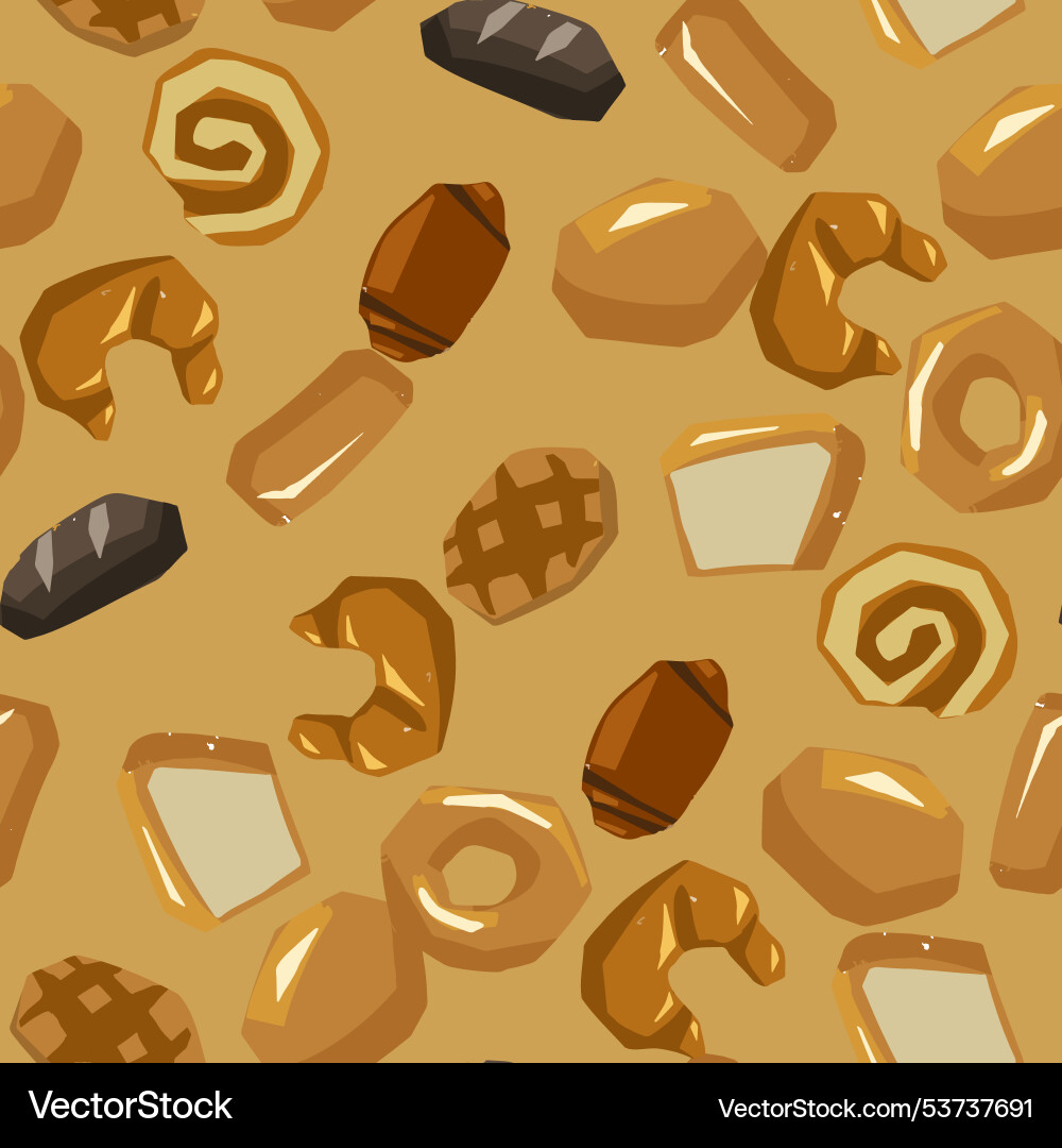 Seamless pattern of various bread types waffles Seamless pattern of various bread types waffles vector image