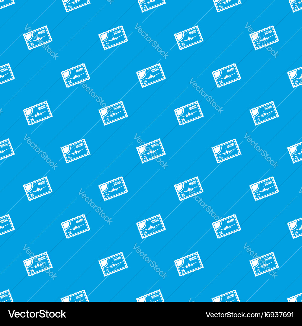 Stamp with plane and text miami inside pattern Vector Image